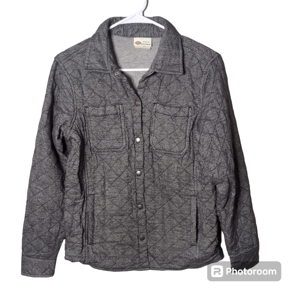 Dickies‎ Women's Quilted Flannel Shirt Jacket Grey Size M